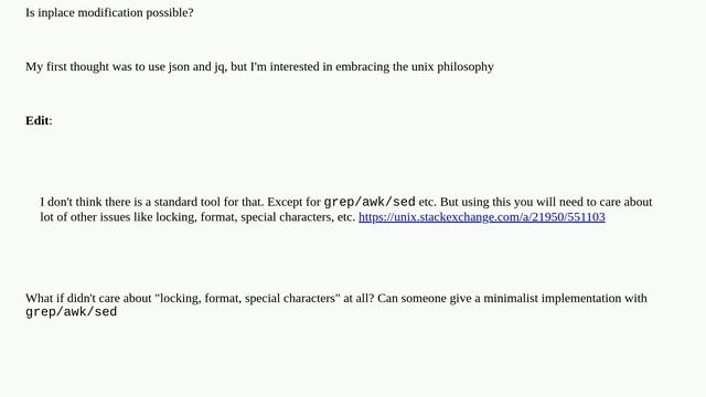 Unix: File backed, key value store implemented with posix utilities смотреть онлайн
