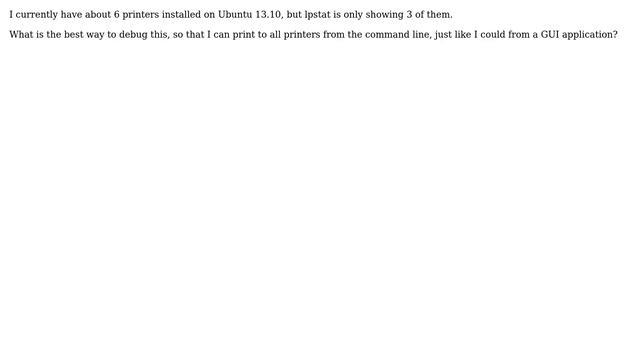 Ubuntu: lpstat is not showing all printers? смотреть онлайн