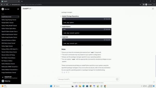 pkg install python git