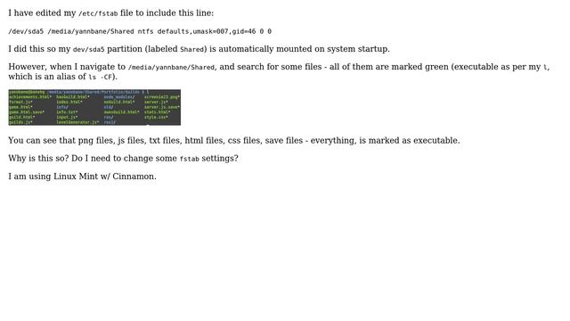 Why is every file marked as an executable on my mounted NTFS partition? смотреть онлайн