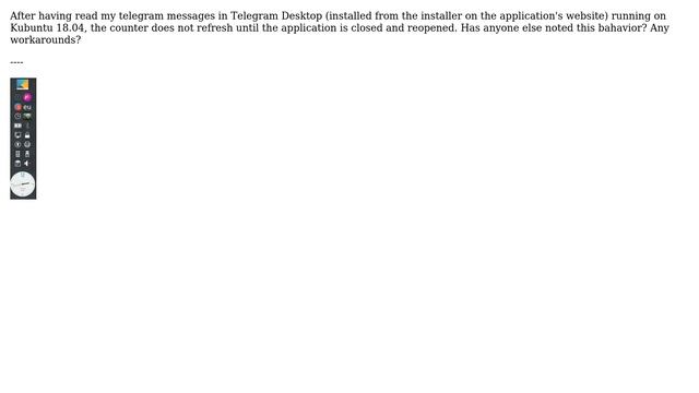 Ubuntu: How to reset Telegram unread message counter in KDE panel? смотреть онлайн