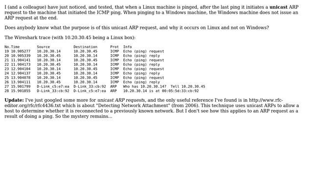 Strange: why does linux respond to ping with ARP request after last ping reply? (2 Solutions!!) смотреть онлайн