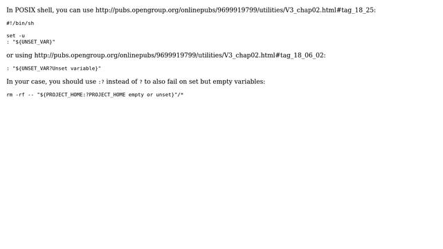 Unix & Linux: Issue an error when using empty shell variables (3 Solutions!!) смотреть онлайн