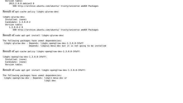 Ubuntu: Can't install haskell platform because of libgl1-mesa смотреть онлайн