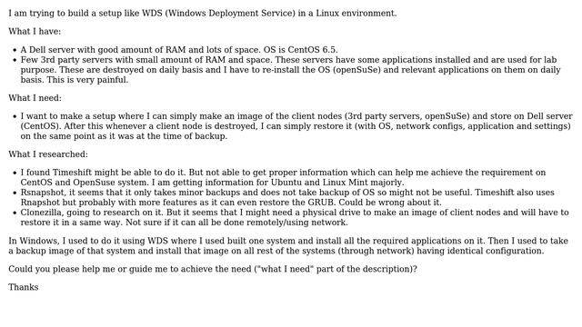 Need to backup restore Linux system remotely смотреть онлайн