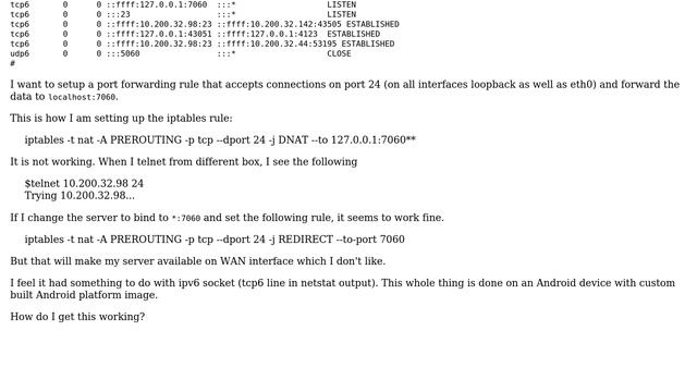 Why is this iptables rule that does port forwarding not working? смотреть онлайн