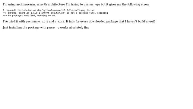Unix & Linux: Pacman add-repo error, is not a package file смотреть онлайн
