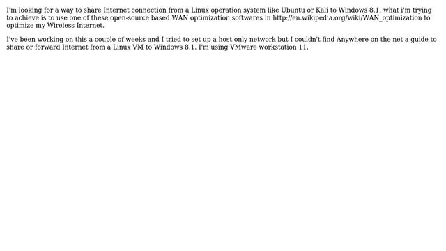 Sharing Internet connection from a Linux VM to Windows смотреть онлайн
