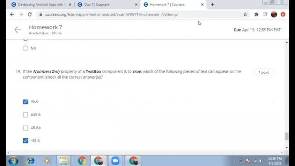 Coursera || Developing Android Apps With App Inventor || Week 7 || Quiz || Answers