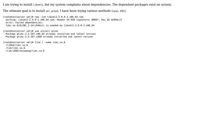 Unix & Linux: Failed dependencies trying to install package 'libxml2' смотреть онлайн