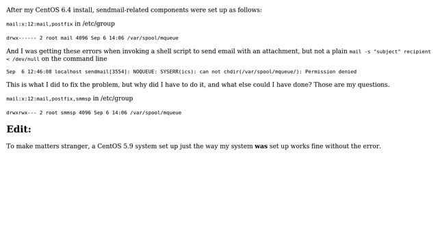 Unix & Linux: Why did CentOS 6.4 set up sendmail-related stuff up this way? смотреть онлайн