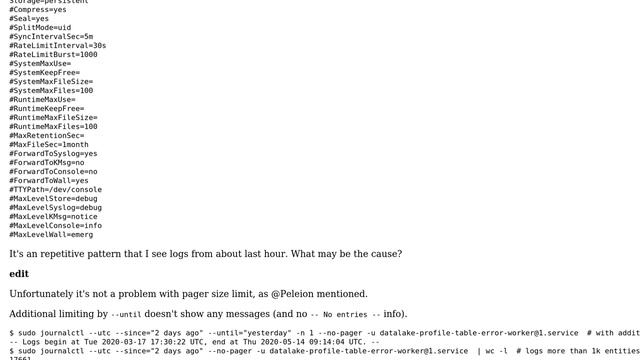 Journalctl shows logs from about last hour only смотреть онлайн