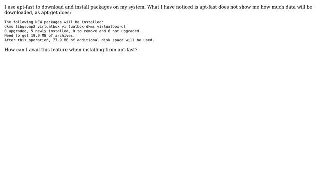 Ubuntu: Apt-fast does not show download size смотреть онлайн