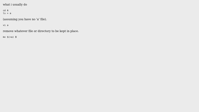 Linux command line. Move all files and directories in directory, except some files and directories смотреть онлайн