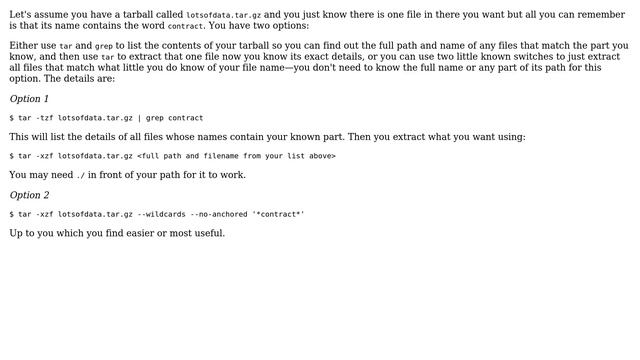 Unix & Linux: How to extract specific file(s) from tar.gz? (5 Solutions!!) смотреть онлайн