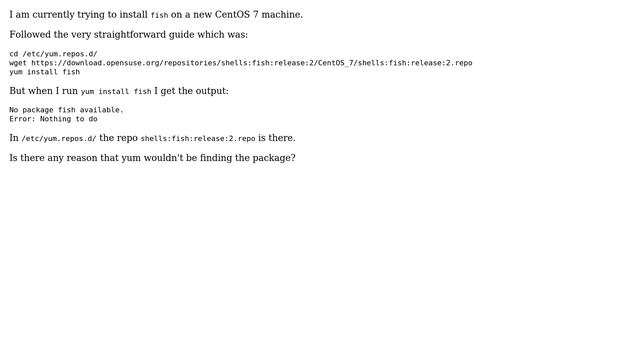 Unix & Linux: Yum not finding packages from added repo [CentOS 7] (2 Solutions!!) смотреть онлайн