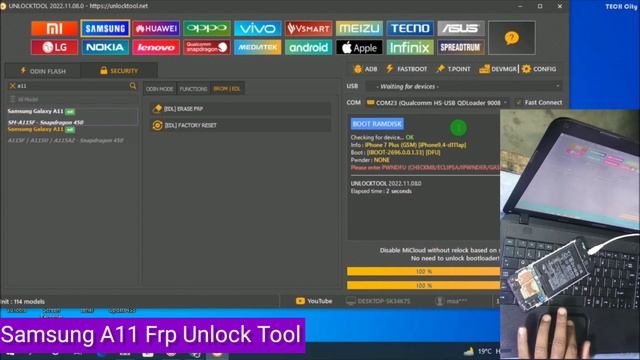 Samsung A11 (A115f) Hard Reset + Frp unlock in 1 click android 11 U3 bit | Unlock Tool | Part 10 | смотреть онлайн