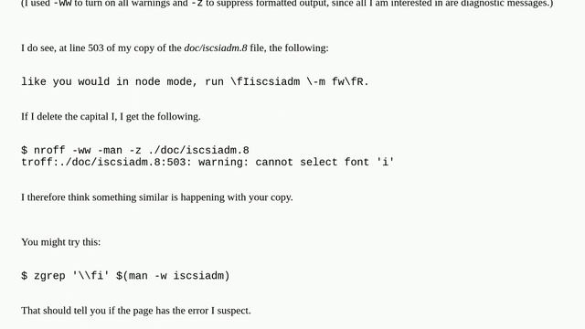 Unix: GREP error: warning: cannot select font 'i' смотреть онлайн