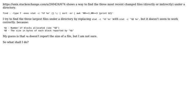 Unix & Linux: How can I find the three largest files under a directory? смотреть онлайн
