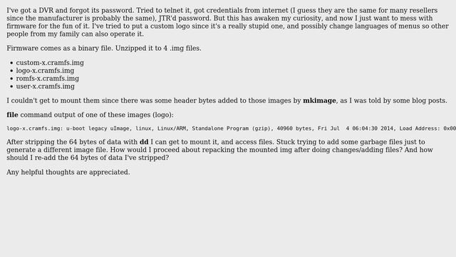 Unix & Linux: How to repack an img file extracted from a device firmware? смотреть онлайн