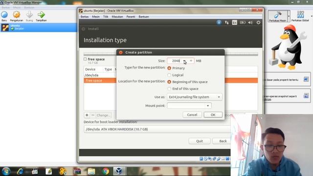 Tutorial Install UBUNTU (Linux) di Virtual Box Versi 32 Bit смотреть онлайн