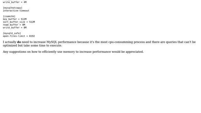 Databases: I have lots of free memory. How do I use it to increase performance? смотреть онлайн
