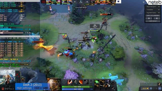 DOTA 2 - Lenovo Legion 5 AMD (2020) benchmark gameplay | GTX 1650 Ti + Ryzen 7 4800H | смотреть онлайн