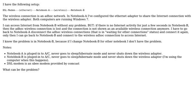 Unix & Linux: Ad hoc wifi connection lost if no internet activity смотреть онлайн