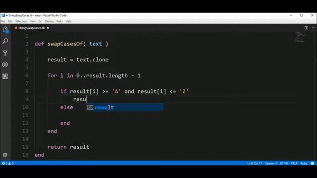 string swap cases in ruby смотреть онлайн
