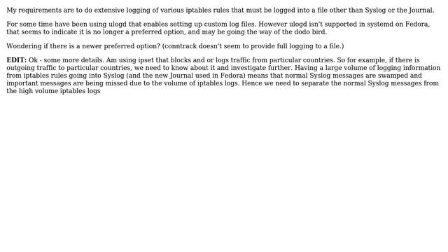 DevOps & SysAdmins: options to log Netfilter/iptables - anything better than ulogd? (2 Solutions!!) смотреть онлайн
