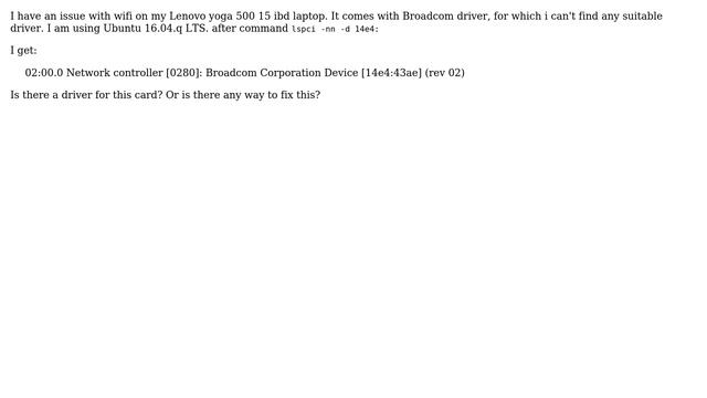 Broadcom driver for Ubuntu смотреть онлайн