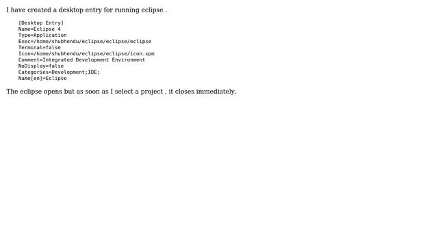 Ubuntu: Facing problem while running eclipse,is the desktop entry correct? смотреть онлайн