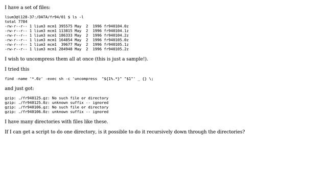 Unix & Linux: Bash script for uncompressing multiple files at a once смотреть онлайн