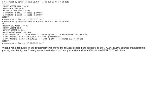 Can't reach an internal IP from the outside world using iptables NAT смотреть онлайн