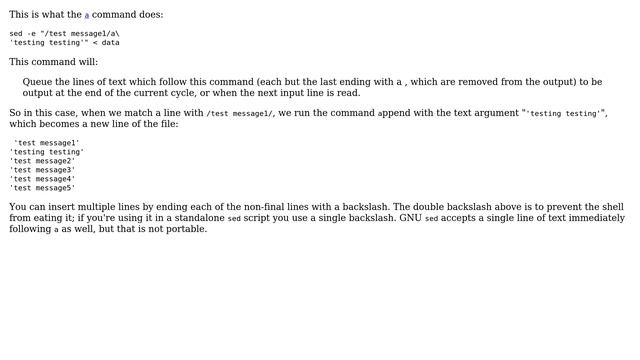 Unix & Linux: How to add a new line after the "test message1" using sed? (3 Solutions!!) смотреть онлайн