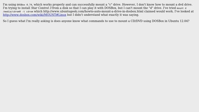 Ubuntu: How to mount a CD/DVD in DOSBOX? смотреть онлайн