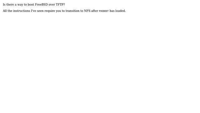 FreeBSD Netboot over TFTP смотреть онлайн