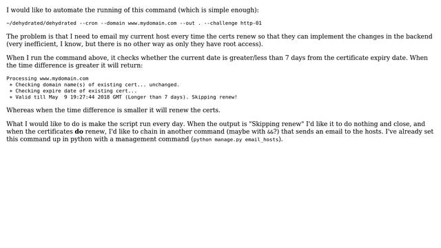 Unix & Linux: Chaining a command to the outcome of LetsEncrypt renewal смотреть онлайн