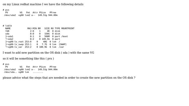 Unix & Linux: LVM + add new partition on the OS disk смотреть онлайн