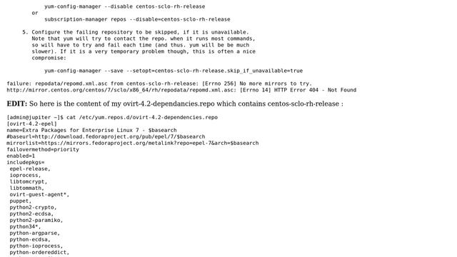 DevOps & SysAdmins: Error 404 for centos-sclo-rh-release when trying to install oVirt 4.2 смотреть онлайн