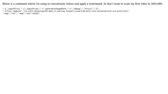 Unix & Linux: Scale first input video with ffmpeg смотреть онлайн