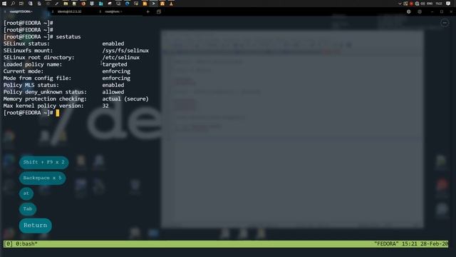 LFCS | статус SELinux | Fedora 31 Server смотреть онлайн