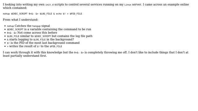 Linux init script what does 0＜&- &＞ achieve (2 Solutions!!) смотреть онлайн