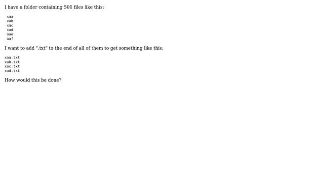 Unix & Linux: Append file extension on names of multiple files (2 Solutions!!) смотреть онлайн