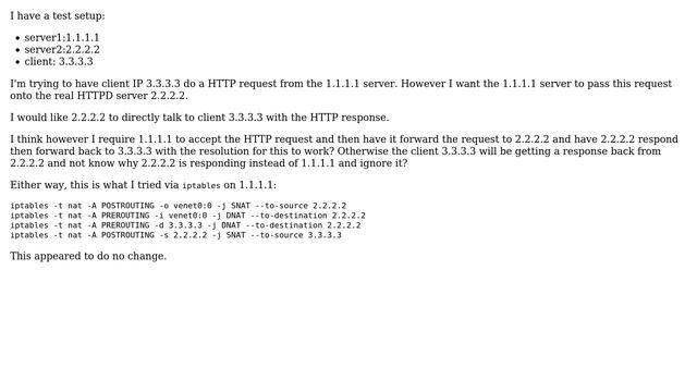 Unix & Linux: iptables routing incoming IP to another destination IP question смотреть онлайн