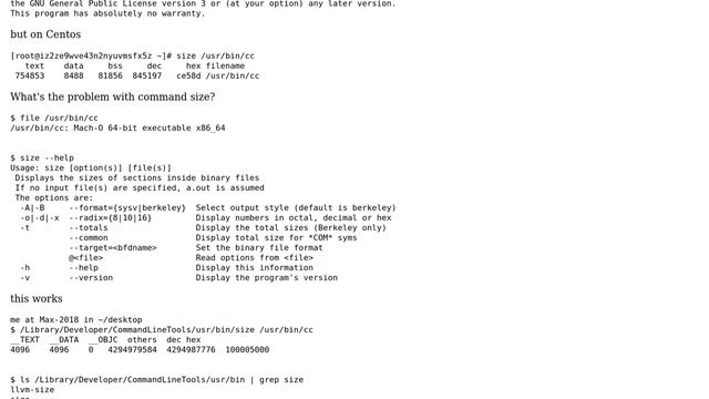 Unix & Linux: Size command is not recognized, thought installed correctly смотреть онлайн