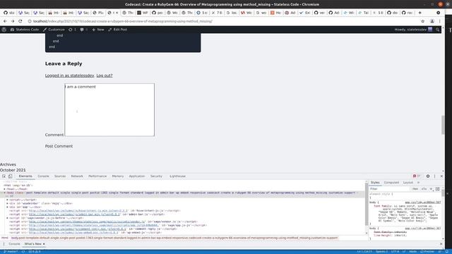 Codecast: statelesscode.com WordPress 06: Main Content Margins, YouTube Embeds, and Enlighter смотреть онлайн