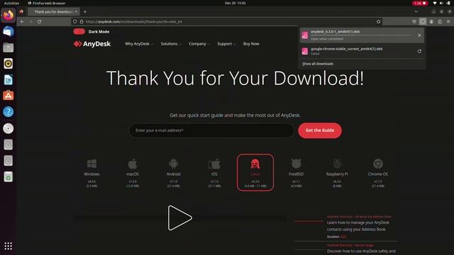 How to install AnyDesk Application on Linux Ubuntu ? - simple tutorial without command line. смотреть онлайн