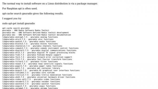 Raspberry Pi: Install GNURadio on Raspbian