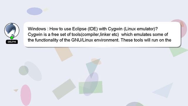 Windows : How to use Eclipse (IDE) with Cygwin (Linux emulator)? смотреть онлайн